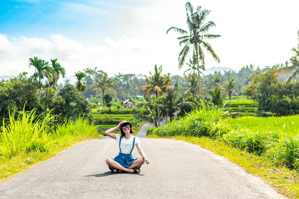 Private car traveling through rural Bali